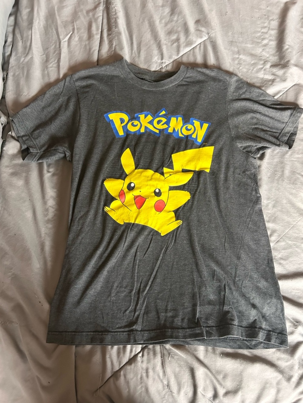 Pikachu Graphic Tee - Gray & Yellow Kids Shirt